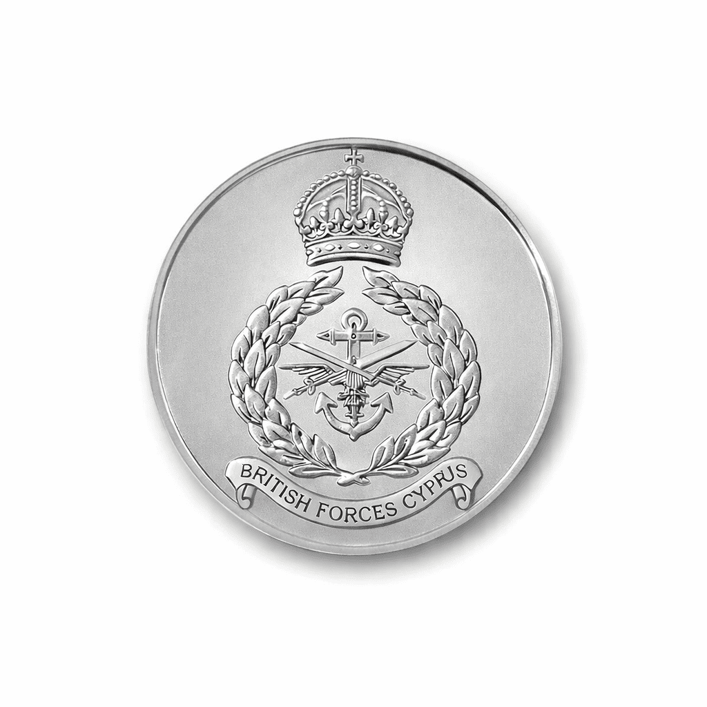 ANTIQUE SILVER BRITISH FORCES CYPRUS MEDAL 7CM – COMMEMORATIVE MILITARY AWARD - Image 1