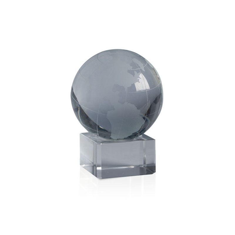 CRYSTAL GLASS GLOBE PAPERWEIGHT – LASER ENGRAVED BASE DESK GIFT - Image 1