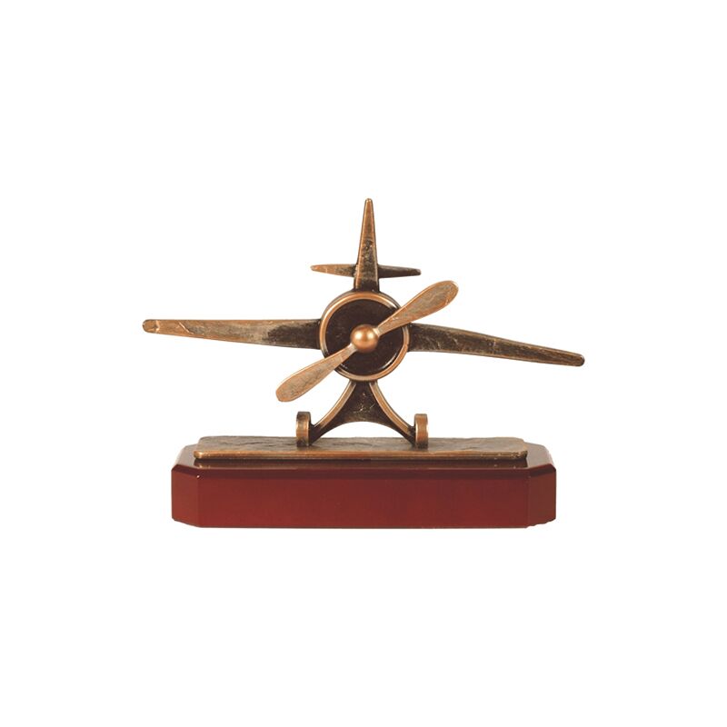 AVIATION TROPHY 19.5CM  WITH AIRPLANE DESIGN – CUSTOM PRINTED PLATE AWARD - Image 1
