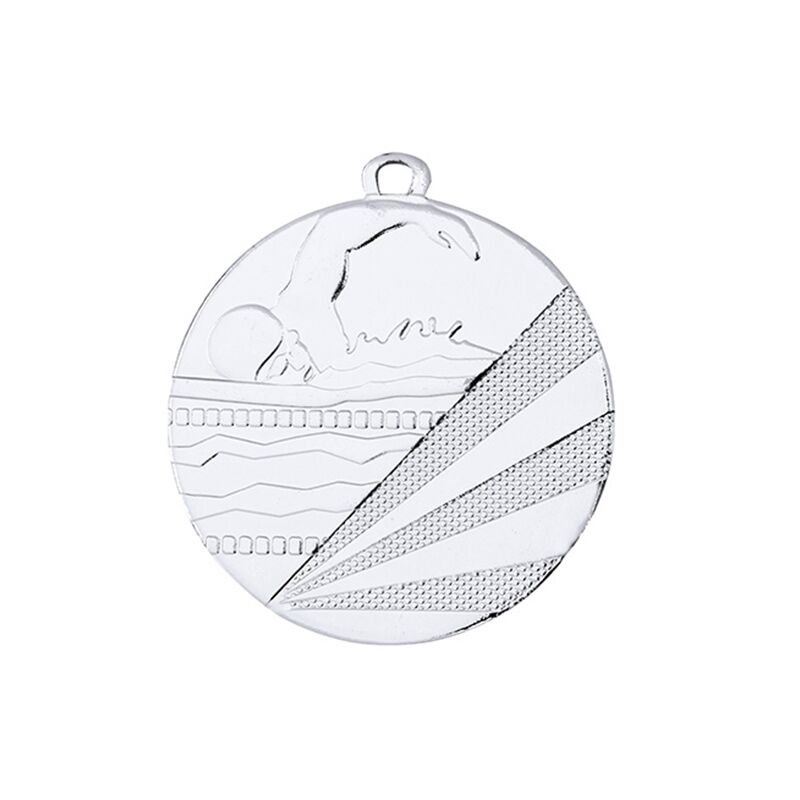 CUSTOM SILVER SWIMMING MEDAL 50MM – PERSONALISED AWARD FOR SWIMMERS - Image 1