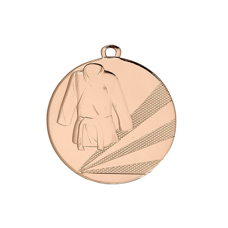 BRONZE MARTIAL ARTS MEDAL 50MM – COPPER JUJUTSU AWARD WITH CUSTOM PRINTED LABEL - Image 1