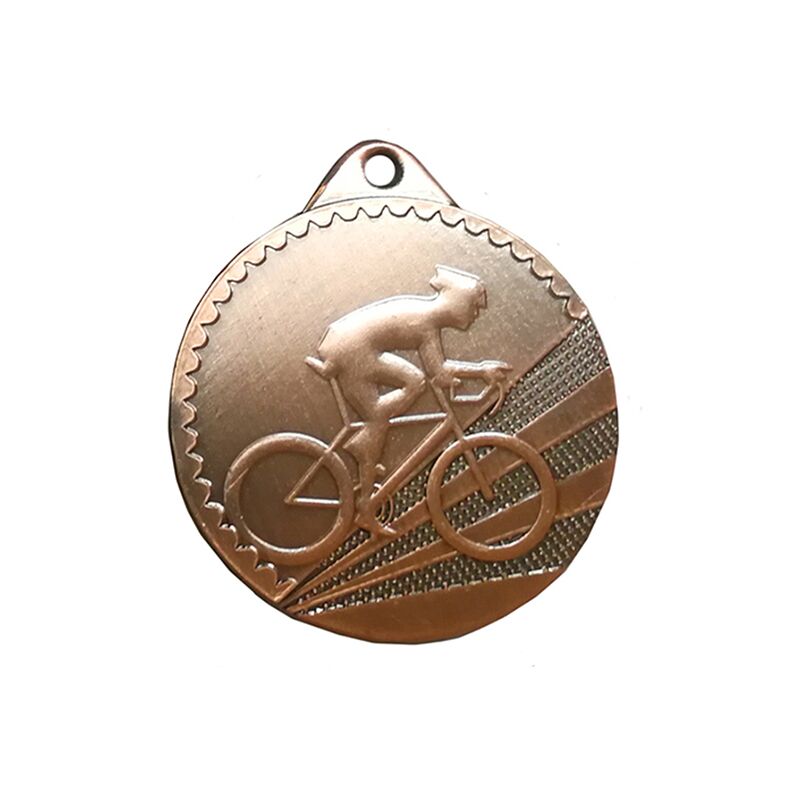 BRONZE CYCLING AWARD MEDAL 50MM WITH CUSTOM PRINTED LABEL - Image 1