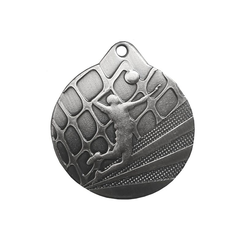 PERSONALIZED SILVER VOLLEYBALL MEDAL 50MM – CUSTOM PRINTED VOLLEYBALL AWARD - Image 1