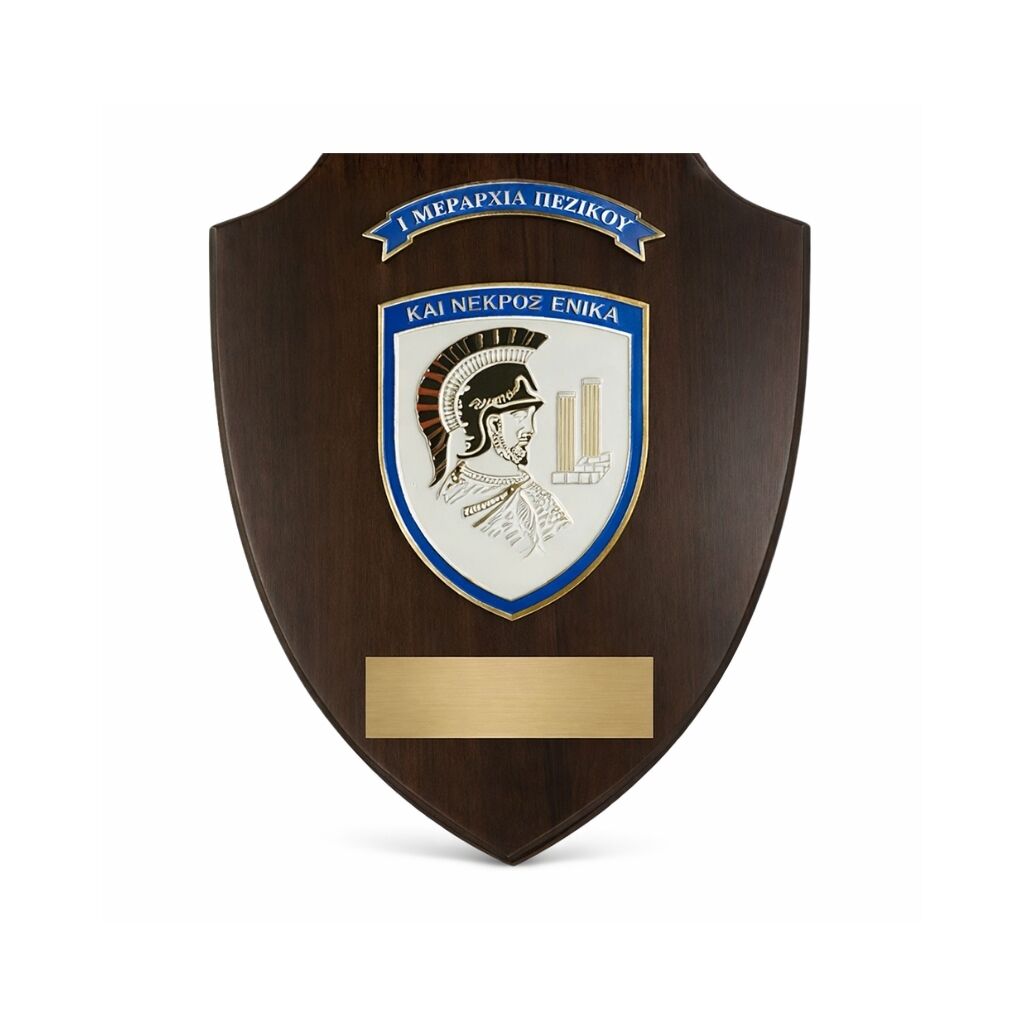 "KAI NEKROS ENIKA" DIVISION SHIELD PLAQUE 22X18CM – PERSONALIZED MILITARY AWARD - Image 1