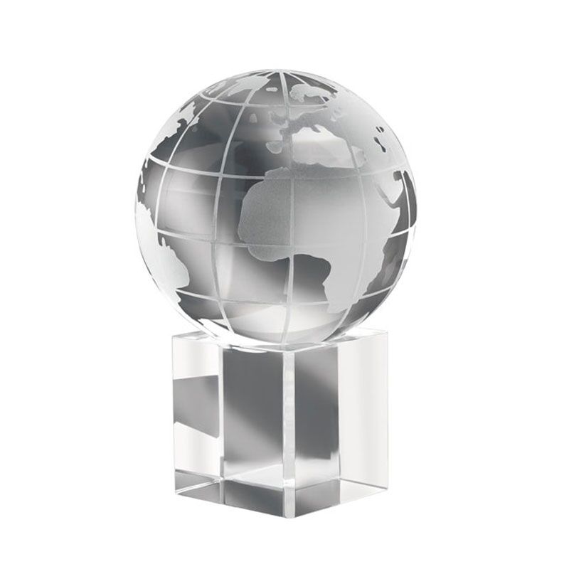 CRYSTAL GLOBE PAPERWEIGHT ON STAND 5.5CM – ELEGANT DESK GIFT - Image 1