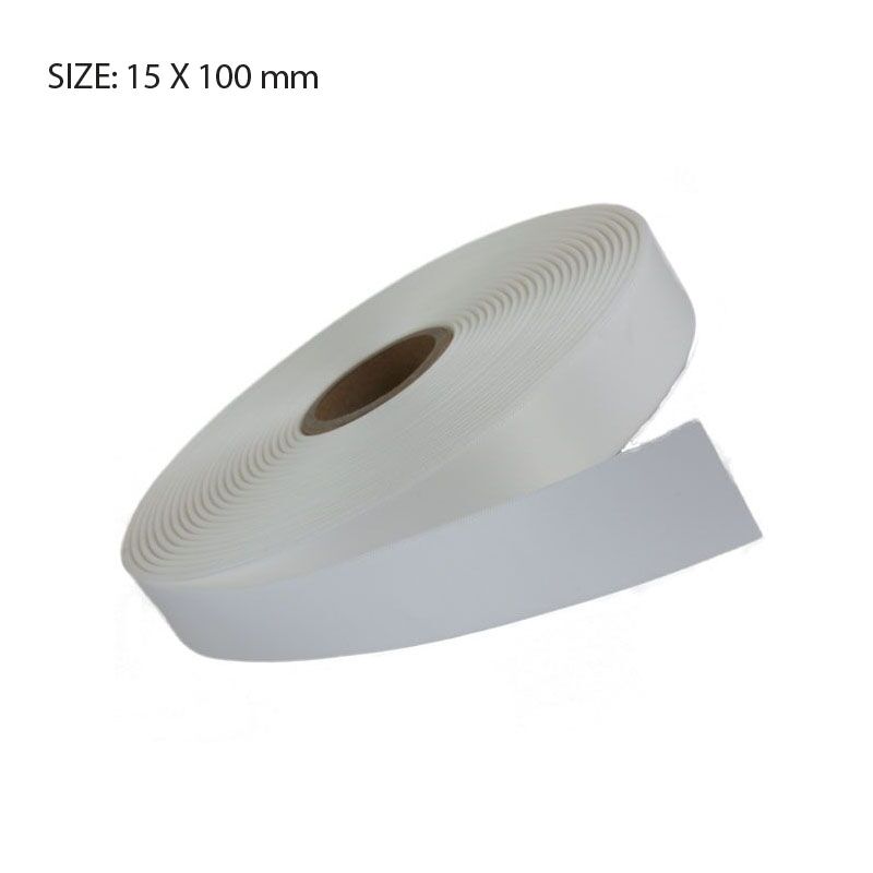 CUSTOM WHITE SATIN RIBBON – 15MM X 100M SINGLE-FACED FINISH - Image 1