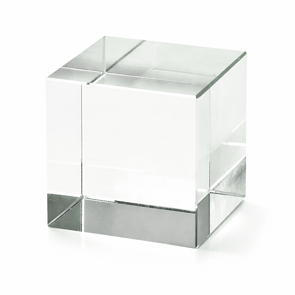 5X5X5CM GLASS CUBE PAPERWEIGHT – CUSTOM ENGRAVABLE CRYSTAL BLOCK - Image 1
