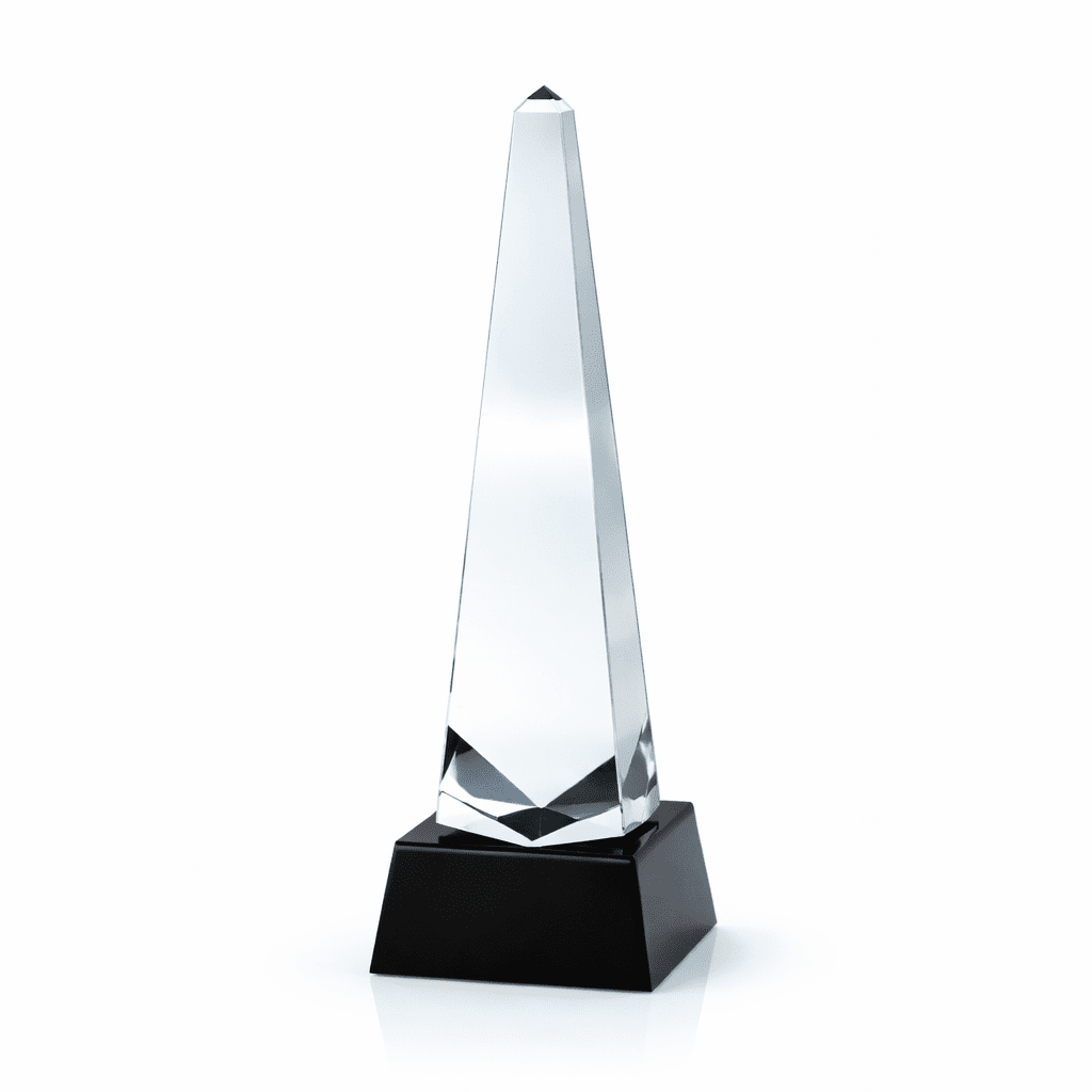 DELUXE 23.5CM CRYSTAL AWARD TROPHY WITH PREMIUM PRESENTATION BOX - Image 1