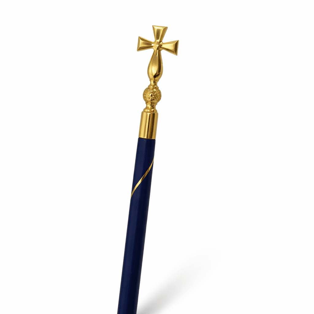 LUXURY VELVET PARADE POLE 2.6M – WITH SPEAR OR CROSS TOP - Image 1
