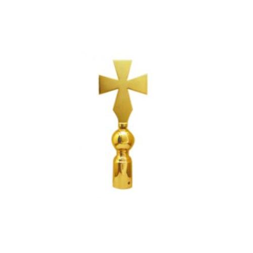 SHINY BRONZE FINISH CROSS TOP – GOLD-LOOK FINIAL FOR FLAG STACKS | 24H DISPATCH - Image 1