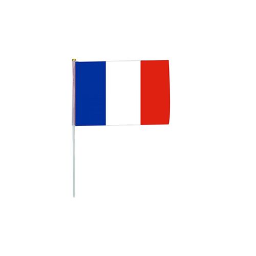 FRANCE HAND FLAG 30X45CM – TRICOLOUR FLAG ON STICK - Image 1