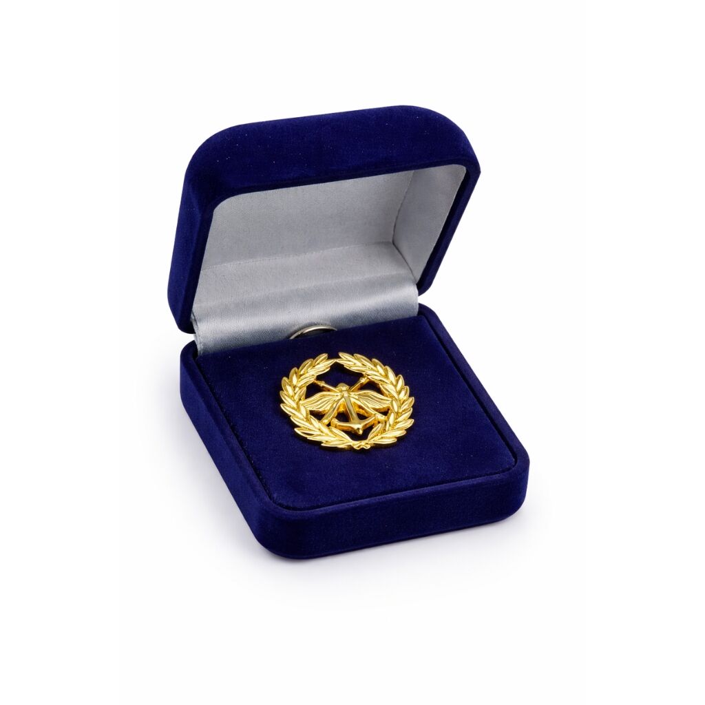 ASEF PIN WITH VELVET BOX – CYPRUS MILITARY EMBLEM - Image 1