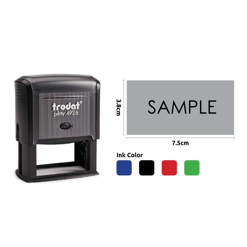 TRODAT SELF-INKING STAMP 7.5X3.8CM – CUSTOM TEXT | ECO-FRIENDLY | 24H DISPATCH - Image 1