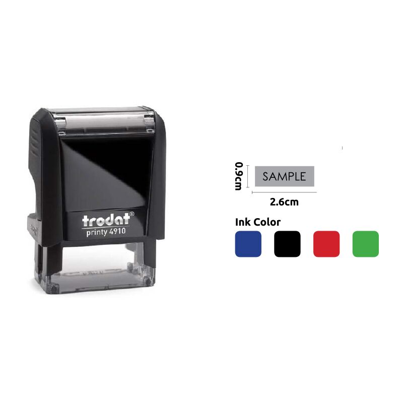 TRODAT SELF-INKING STAMP 2.6X0.9CM – CUSTOM TEXT | 24H DISPATCH - Image 1