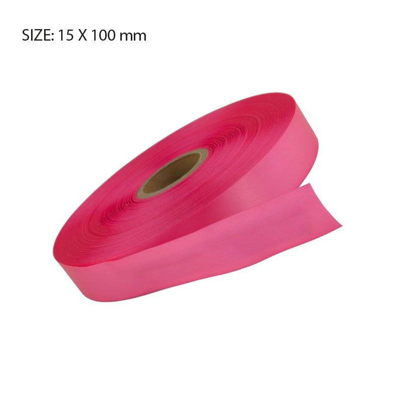 15MM X 100M CUSTOM PRINTED TANGERINE SATIN RIBBON – ELAN SINGLE-FACED - Image 1