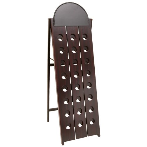 WOODEN BOTTLE RACK – 24 BOTTLES | NATURAL FINISH | LARGE WINE STORAGE SHELF - Image 1