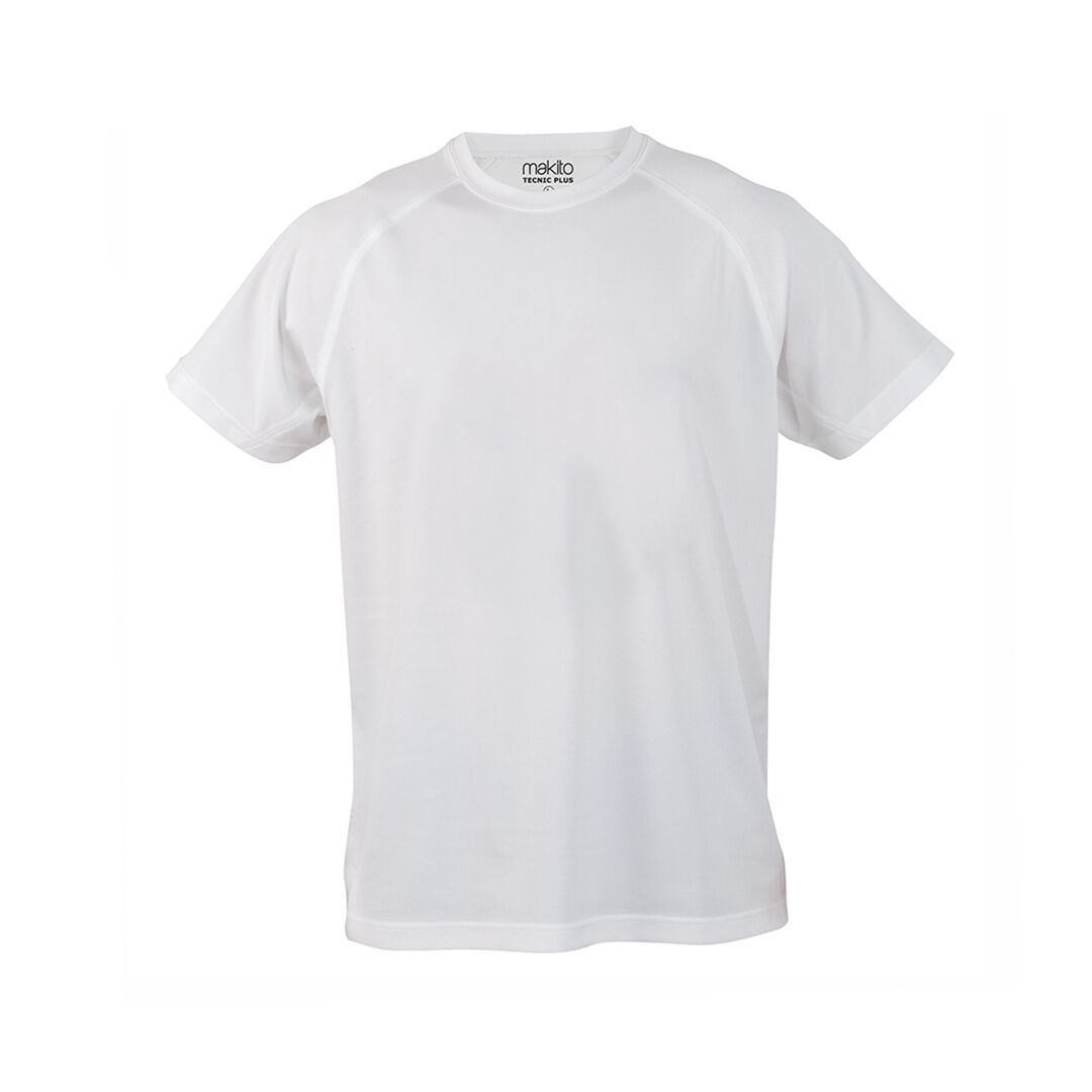 WHITE TECHNIC PLUS T-SHIRT – 100% BREATHABLE POLYESTER SPORTSWEAR FOR ADULTS - Image 1