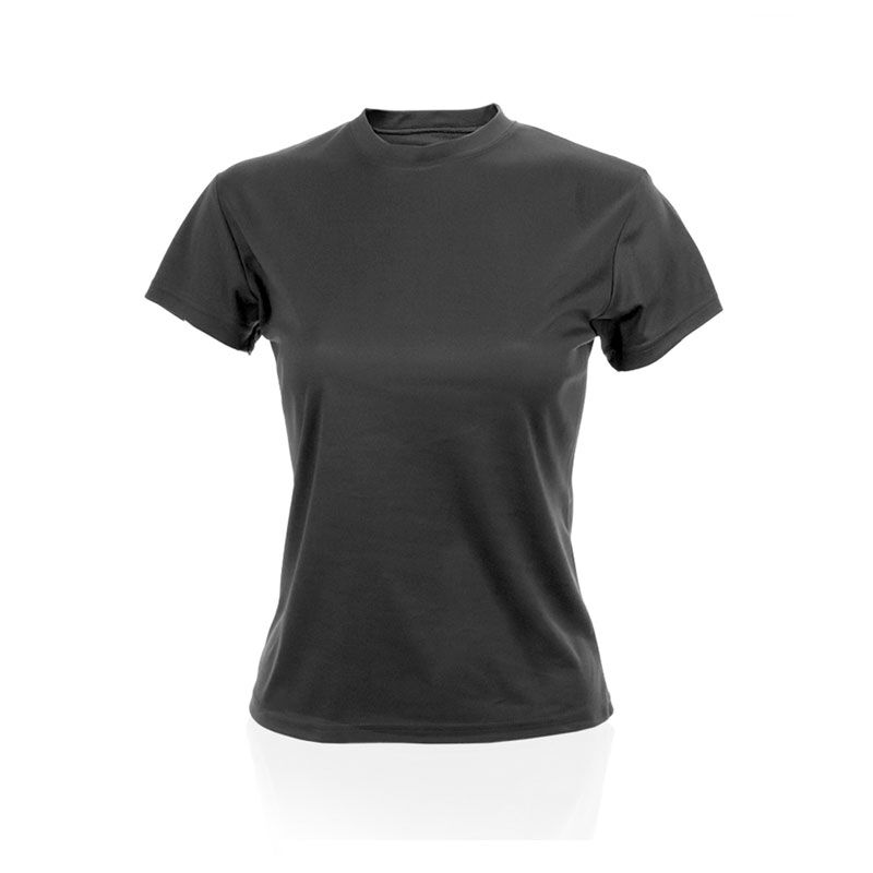 BLACK WOMEN’S SPORTS TEE | TECH POLY | LIGHT & BREATHABLE | MARATHON / CORPORATE - Image 1