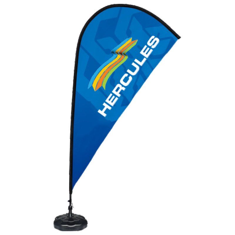 TEARDROP FLAG 3M – COMPLETE SET WITH FLAG, POLE & BASE (260 X 140CM) - Image 1