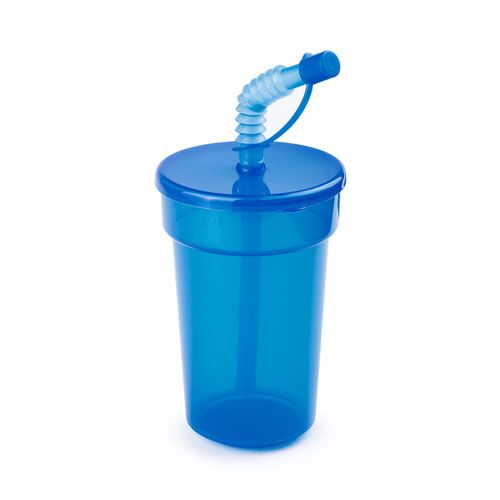 4688_5.jpg 400ML CUP – TRANSPARENT BODY WITH FLEXIBLE STRAW | BRIGHT REUSABLE DRINK CUP - Image 1