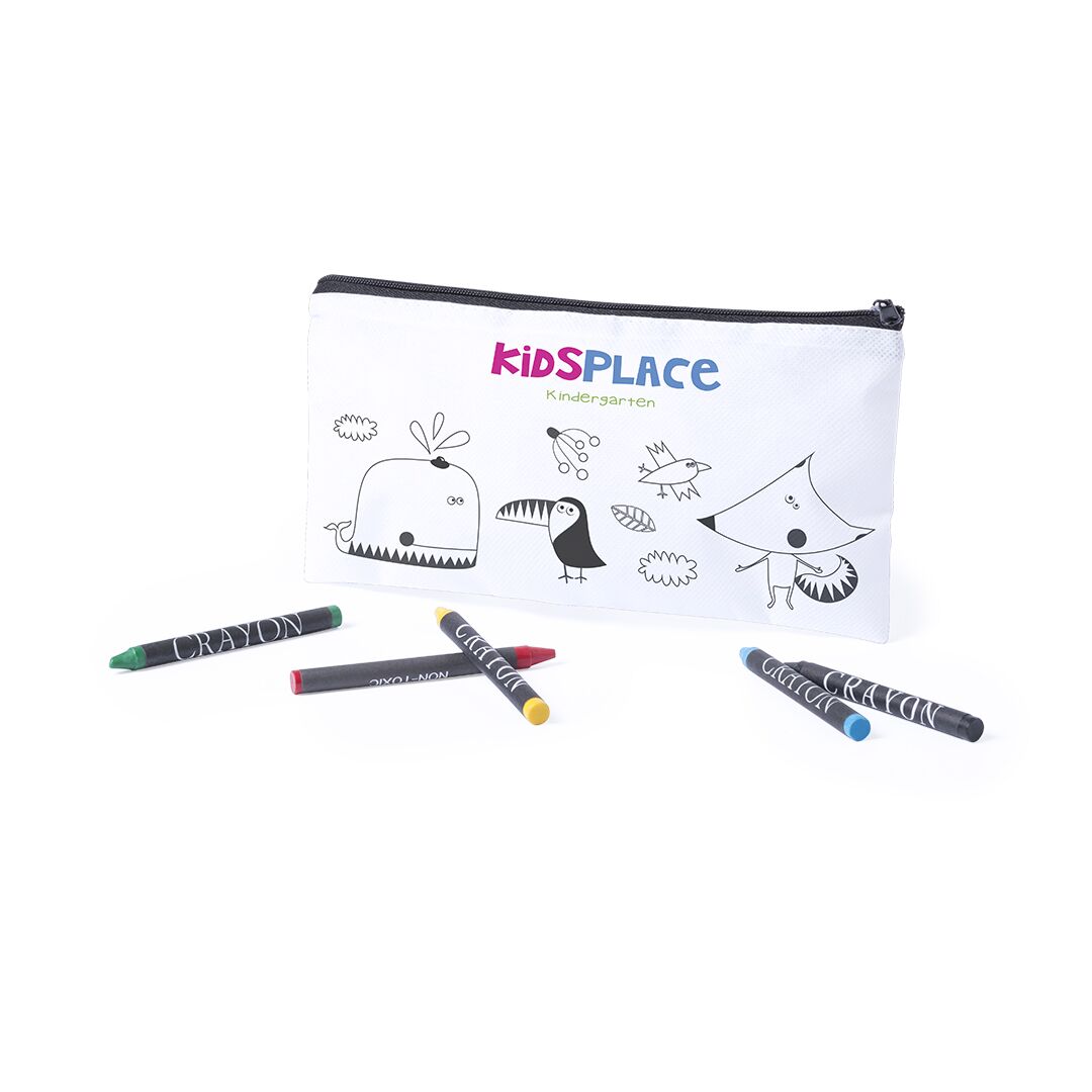 5703.jpg SKINGA WHITE PENCIL CASE | CUSTOMIZABLE WITH 5 CRAYONS - Image 1