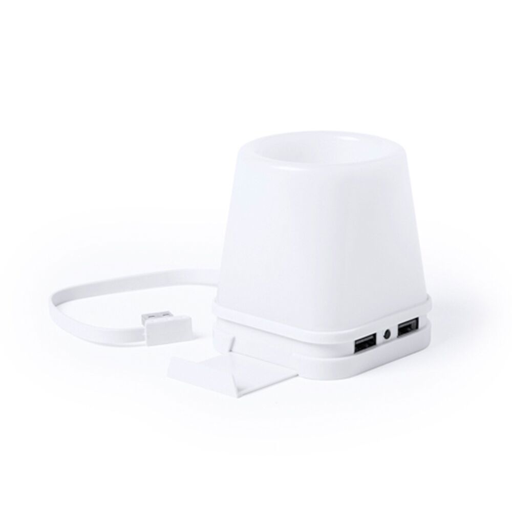 LUMIHUB BOLD PEN HOLDER – LED-LIT DESK ORGANIZER WITH 4-PORT USB 2.0 HUB - Image 1