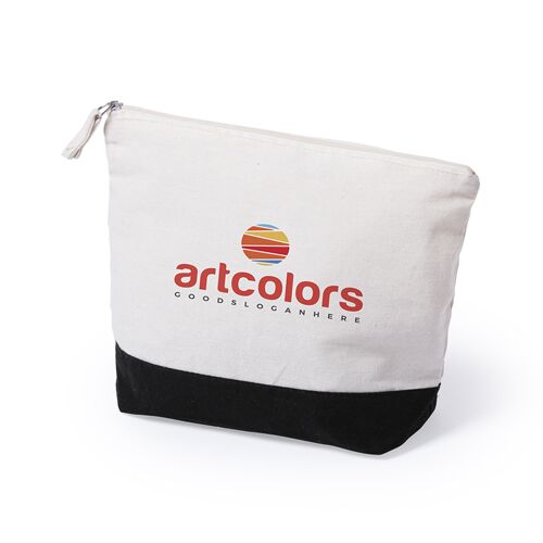 PURECOTTON BEAUTY BAG – 100% COTTON COSMETIC POUCH WITH COLORFUL BASE (140G/M²) - Image 1