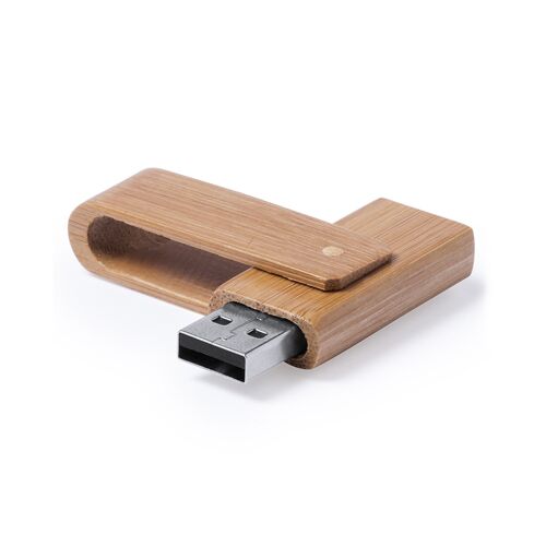 ECOTWIST BAMBOO 16GB USB FLASH DRIVE – NATURAL WOOD FINISH WITH RECYCLED BOX - Image 1