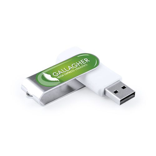 6242.jpg DOMITWIST 16GB USB FLASH DRIVE – WHITE FINISH WITH DOMING-READY DESIGN - Image 1