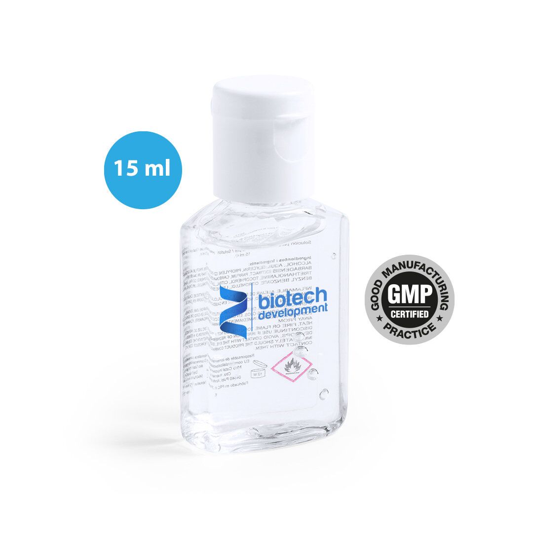 15ML HYDROALCOHOLIC HAND GEL – REFILLABLE WITH SAFETY CAP & GMP CERTIFIED - Image 1