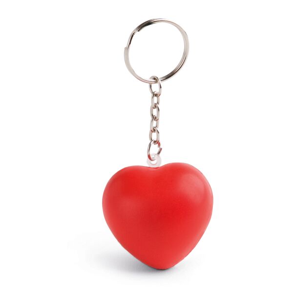 HEARTEASE ANTI-STRESS KEYRING – RED HEART-SHAPED STRESS RELIEVER WITH KEYCHAIN - Image 1