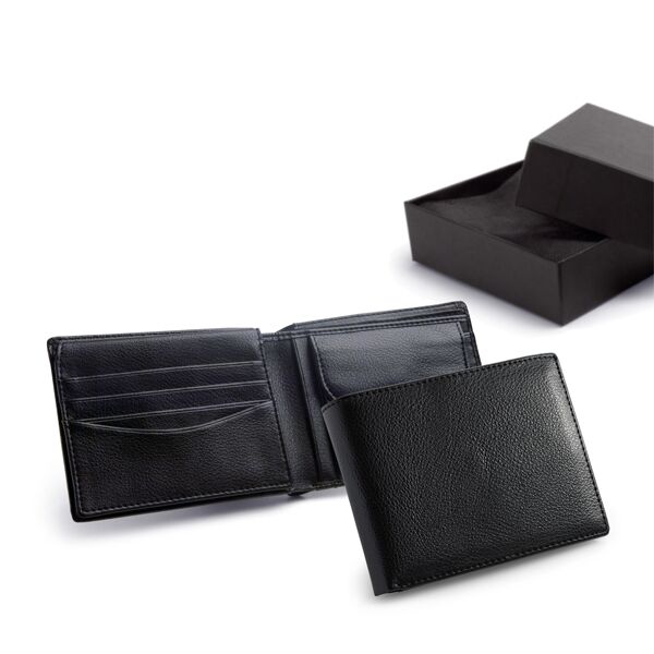 LEATHER BLACK WALLET WITH COIN POCKET - Image 1