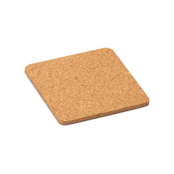93827.jpg ECOSQUARE CORK COASTER – 100X100 MM SUSTAINABLE COASTER WITH ROUNDED CORNERS - Image 1