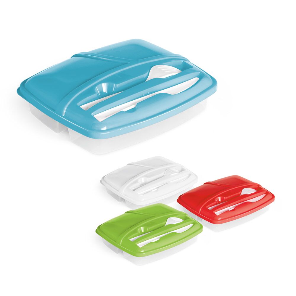 MEALMATE 3-COMPARTMENT AIRTIGHT LUNCH BOX – MICROWAVE-SAFE WITH FORK & KNIFE - Image 1