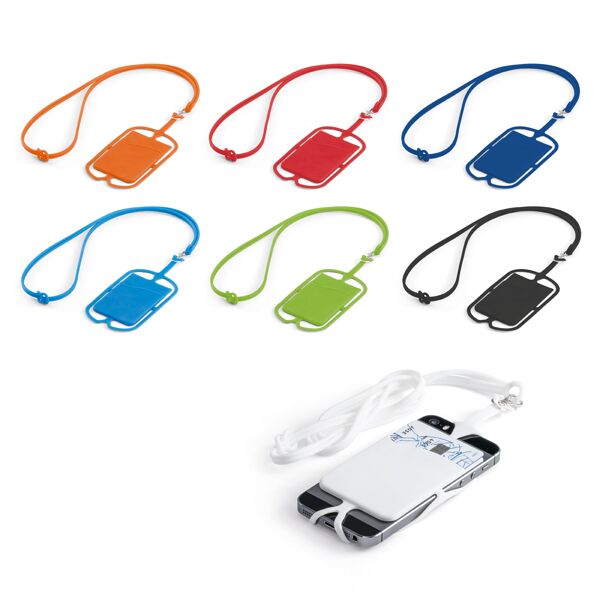 94446.jpg FLEXIHOLD SILICONE CARD HOLDER WITH LANYARD – INCLUDES SMARTPHONE STAND FEATURE - Image 1