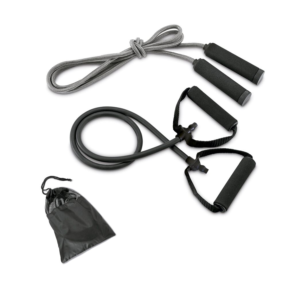 ACTIVEFIT RESISTANCE & SKIPPING ROPE SET – COMPACT FITNESS KIT IN POUCH - Image 1