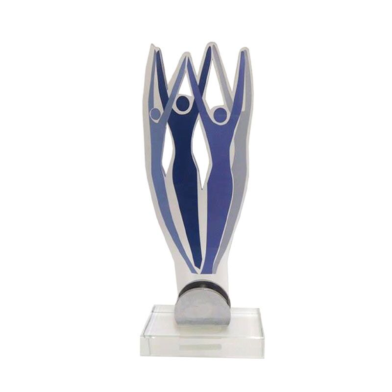 STANDING OVATION ARTISTIC PLEXIGLASS AWARD – 26.5CM WITH CUSTOM PRINTED PLATE - Image 1