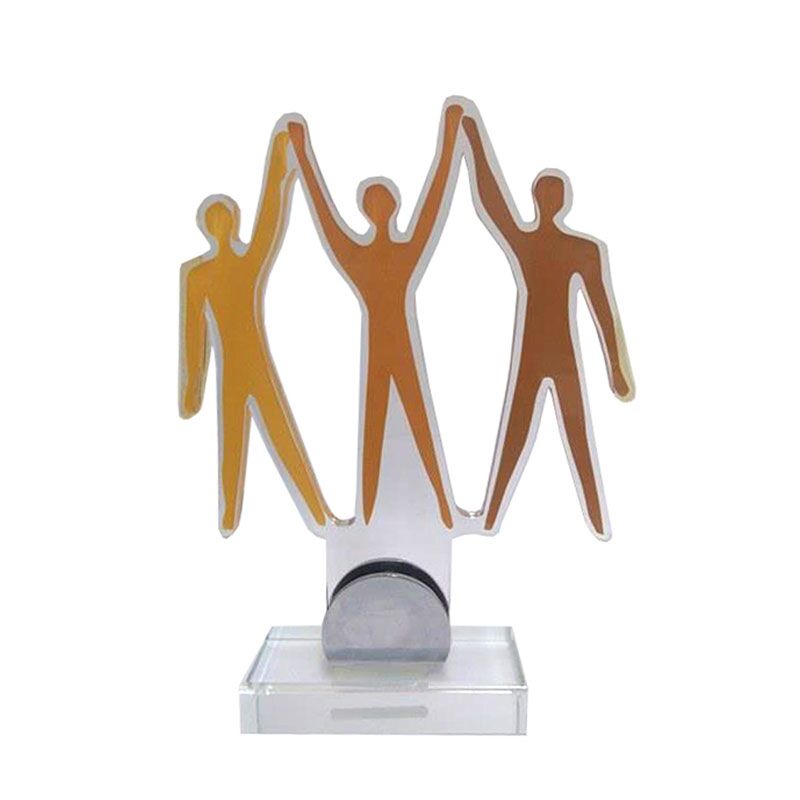 TEAMSPIRIT ARTISTIC PLEXIGLASS AWARD – 26.6CM WITH CUSTOM PRINTED PLATE - Image 1