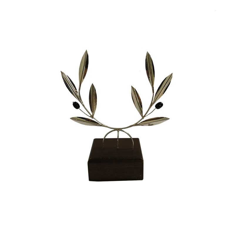 CHLE015.jpg HANDMADE SILVER OLIVE TREE 13CM – AWARD W/ PRINTED PLATE & GIFT BOX - Image 1