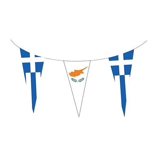 TRIANGLE BUNTING GREECE–CYPRUS 35x70CM – 13M BANNER - Image 1