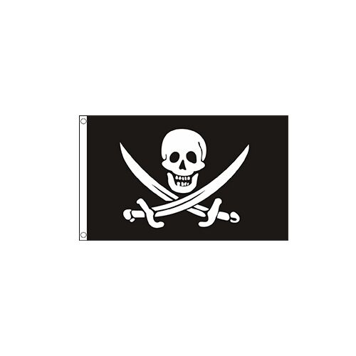 FLA048.jpg CROSS PIRATE SWORDS FLAG 150X90CM – PIRATE DESIGN - Image 1