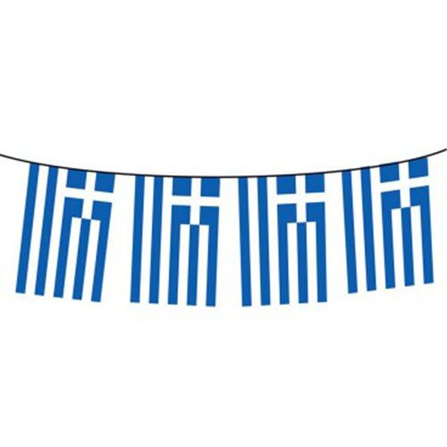 GREECE FLAG BUNTING 15x22CM – 10M STRING - Image 1
