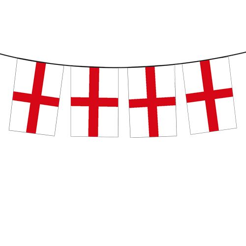 FLA755.jpg ENGLAND FLAG BUNTING – 10 METRE SET (20X30CM FLAGS) - Image 1