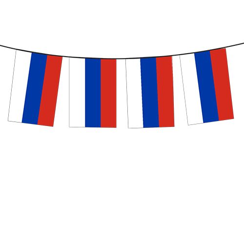 RUSSIA FLAG BUNTING – 10 METRE SET (20X30CM FLAGS) - Image 1