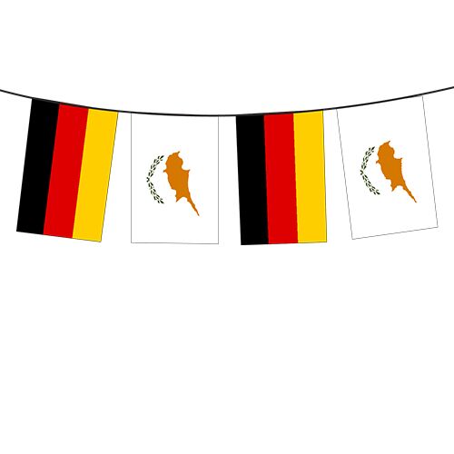 GERMANY-CYPRUS FLAG BUNTING – 10 METRE SET (20X30CM FLAGS) - Image 1