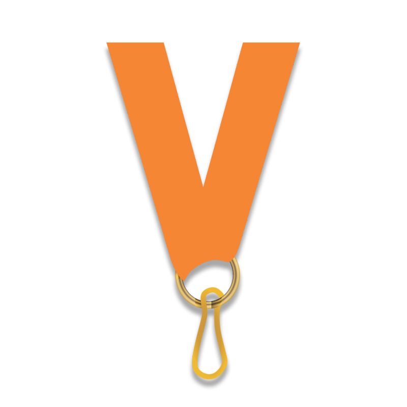 H8-618-14-1.jpg ORANGE NECK RIBBON 1CM WITH CLIP FOR AWARD MEDALS - Image 1