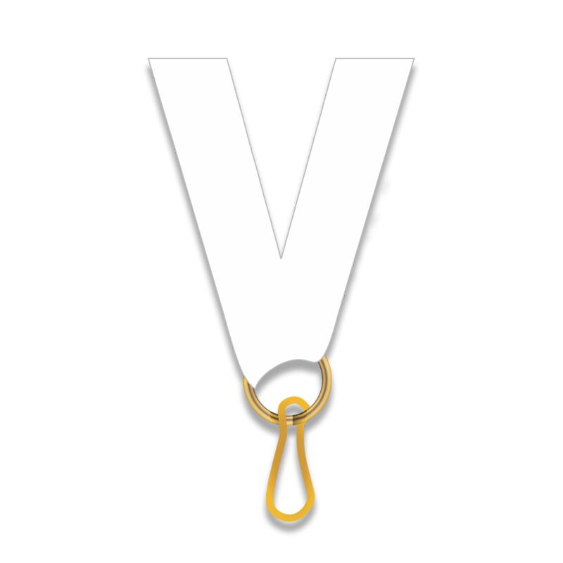 PREMIUM WHITE NECK RIBBON 1CM WITH SECURE MEDAL CLIP - Image 1