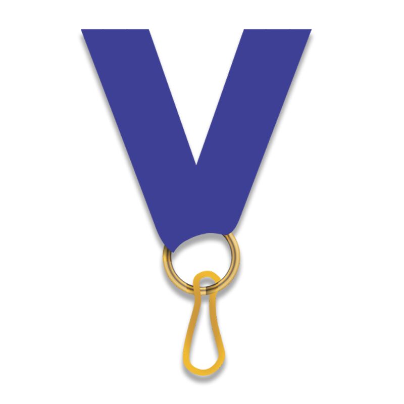 BLUE AWARD MEDAL NECK RIBBON WITH CLIP – 2.2CM WIDE LANYARD - Image 1