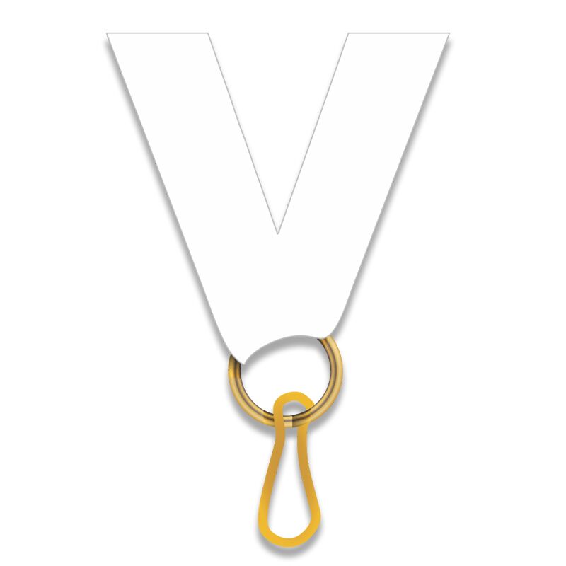 WHITE MEDAL NECK RIBBON 2.2CM WITH CLIP – AWARD LANYARD FOR MEDALS - Image 1