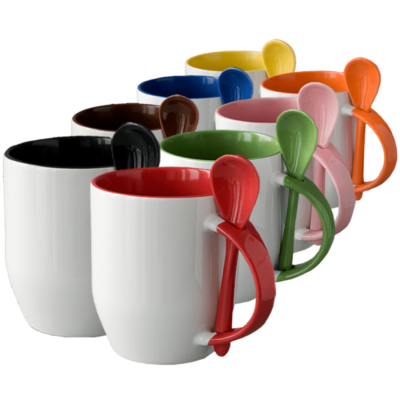 HERO SUBLIMATION MUG WITH SPOON 360ML – FULL COLOR PRINT INCLUDED (B11S) - Image 1